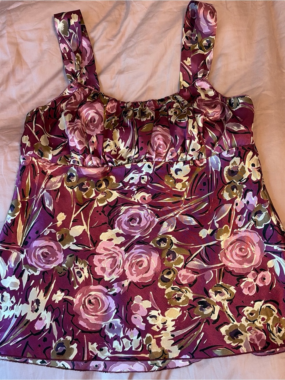 Iz Byer California Floral Sleeveless Top in Berry Pink